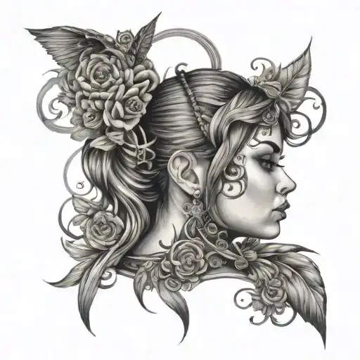 999 girl tattoo design idea