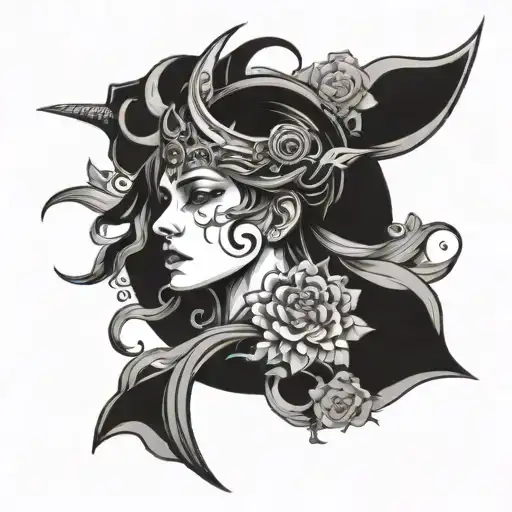 Satori, black band t shirt tattoo design idea