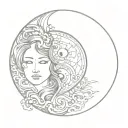 twin brother and sister ying yang symbol with two faces incorporated  tattoo design idea