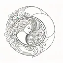 twin brother and sister ying yang symbol with two faces incorporated  tattoo design idea