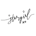 I want "stargirl" written in cursive with The Weeknd's logo "xo" incorporated in the text tattoo design idea