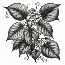 poison ivy plant leafs wipped willow tattoo design idea