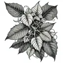 poison ivy plant leafs wipped willow tattoo design idea