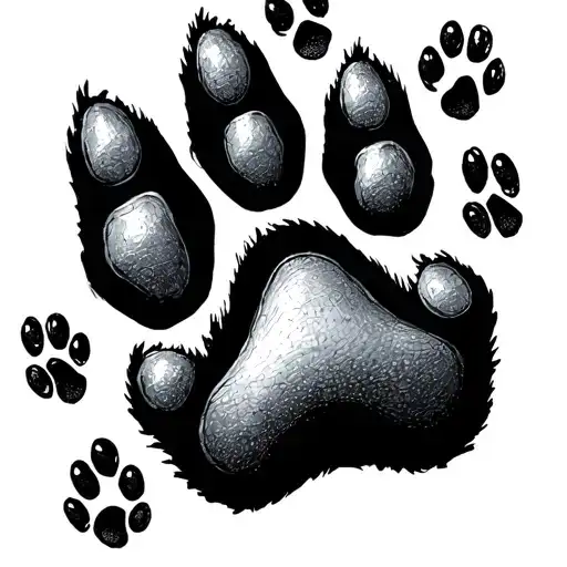pet paw prints tattoo design idea