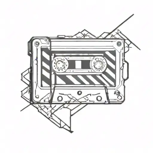 cassete with tape wrapped tattoo design idea