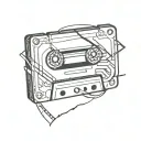 cassete with tape wrapped tattoo design idea