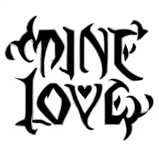 "mine love" Two Word Ambigram Generator tattoo design idea