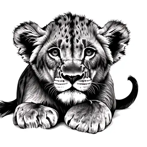 3 Lion Cubs tattoo design idea