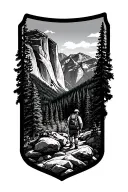 Hiking yosemite tattoo design idea