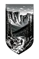 Hiking yosemite tattoo design idea