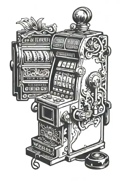 slot machine showing 777 tattoo design idea