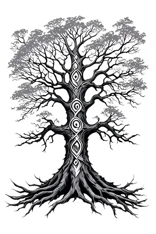 arbre viking Yggdrasil tree tattoo design idea