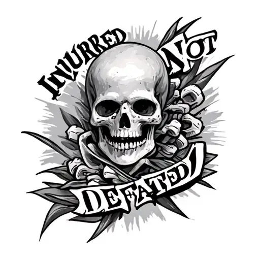 Injured Not Defeated tattoo design idea