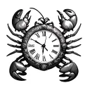 lobster clock tattoo design idea