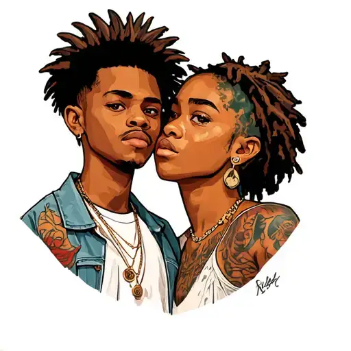 the boondocks Riley and huey tattoo design idea