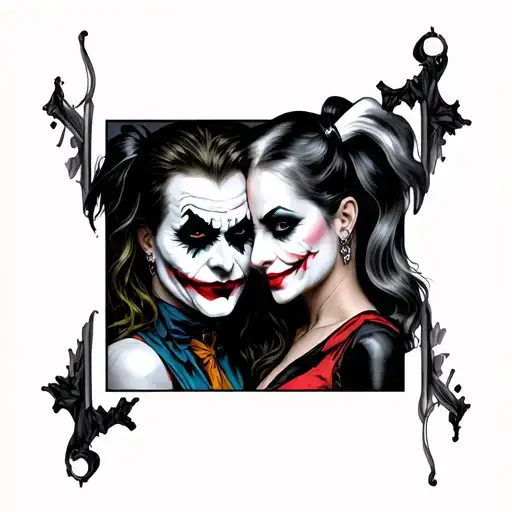 Joker And Harley Quinn tattoo design idea
