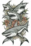 Great white Sharks tattoo design idea