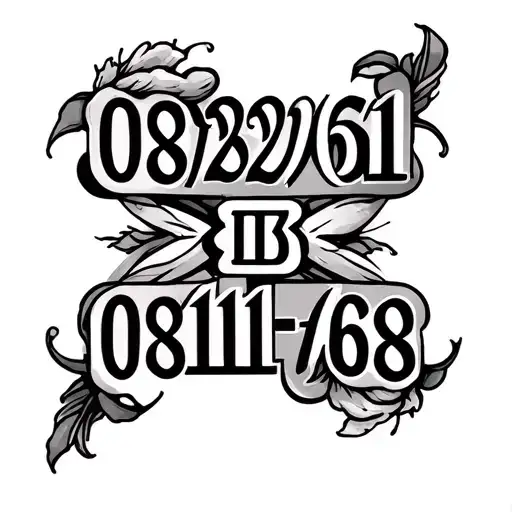 "08•29•61 ♡︎ 08•11•68" Roman numerals tattoo design idea