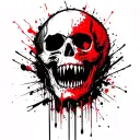 skull with fangs tattoo design idea