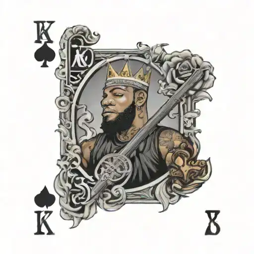 king card featuring lebron james hetfield solid black tattoo design idea
