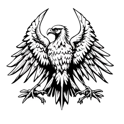 gothic double-headed eagle wings spread wide tattoo design idea