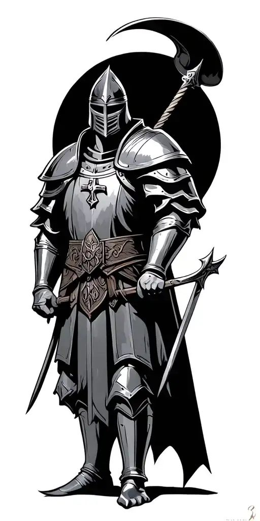 knights of round table tattoo design idea