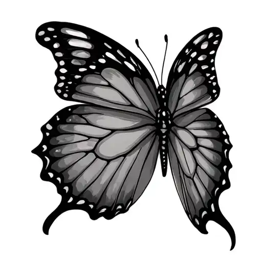 Happiness is a butterfly tattoo design idea