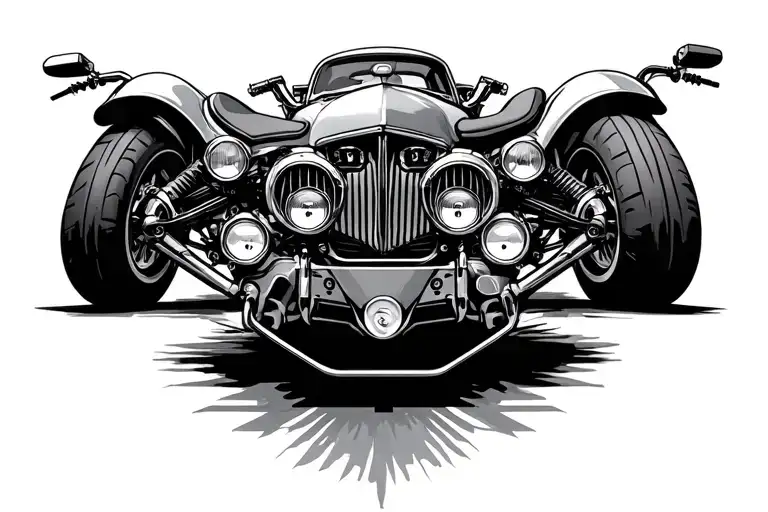 car and motorcycle parts tattoo design idea