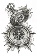 Old fashioned compass tattoo design idea