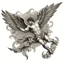 icarus falling with wings tattoo design idea