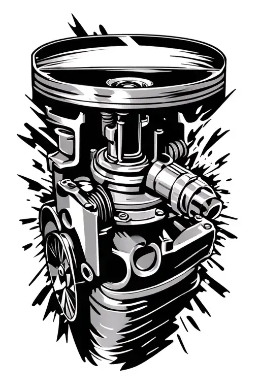 Motoring style to incorporate a piston from the car, turbo, some crankshaft into the lighting of the squad that sparks, etc ... tattoo design idea