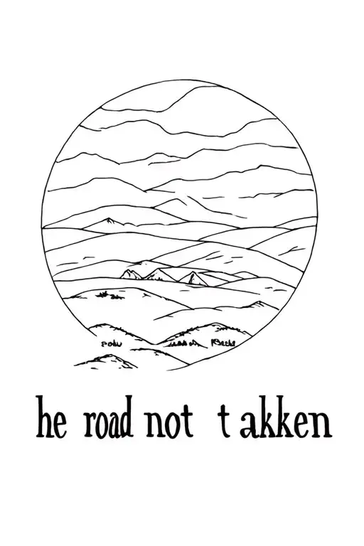 the road not taken written by Robert forst  tattoo design idea