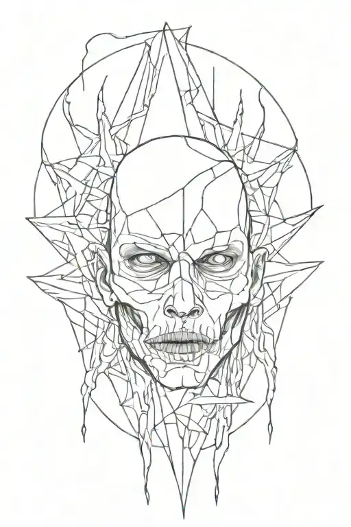 Scary metal art inspired tattoo tattoo design idea