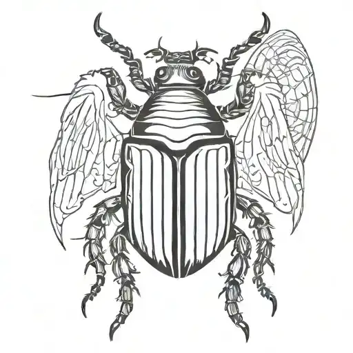  an equipcio beetle, scarab with outstretched wings tattoo design idea
