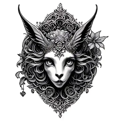 victorian style tattoo featuring whimsical fantasy creatures tattoo design idea