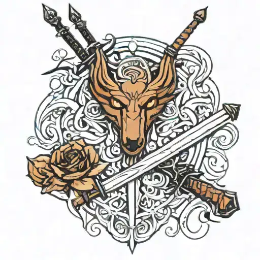 the witcher swords tattoo design idea