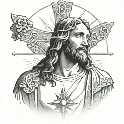 jesus christ painted by simpson family series tattoo design idea