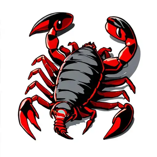 minimalistic red scorpion tattoo design idea