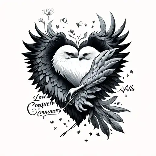 "Love Conquers All" Román Aquila tattoo design idea