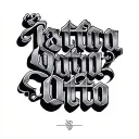 all lowercase, typewriter font, word otto tattoo design idea