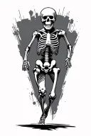 cartpon skeleton running a fun run tattoo design idea