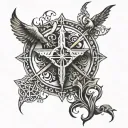 religious symbols tattoo design idea