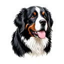 Bernese mountain dog folk art full body simple tattoo design idea