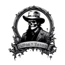 tombstone human shadow tattoo design idea