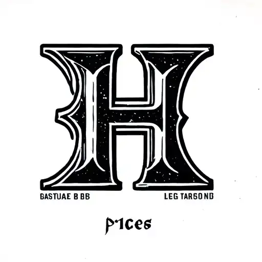 cattle brand using a capital B and a capital H places with the B backwards and against the leg of the H tattoo design idea