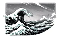 The Great Wave off Kanagawa wave tattoo design idea