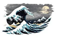 The Great Wave off Kanagawa wave tattoo design idea