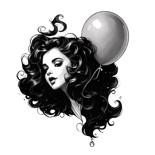 shh its magic and away using a balloon tattoo design idea