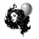 shh its magic and away using a balloon tattoo design idea