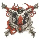 devil crucifixion tattoo design idea